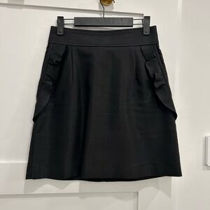 Sandro Black A-Line Cargo Skirt Mini Length with ruffles on pockets